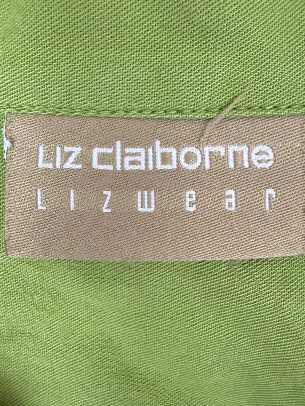 Liz Claiborne Lizwear Cotton Jacket Women’s L Lime Green Utility Zip Front Y2K - Picture 8 of 14